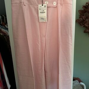 Zara pink menswear style wide leg pants XL NWT